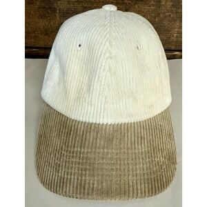 Wyeth Corduroy Baseball Cap Cream Tan Adjustable Strapback Hat